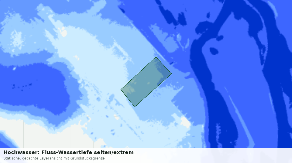 Statische Kartenansicht: Hochwasser: Fluss-Wassertiefe selten/extrem
