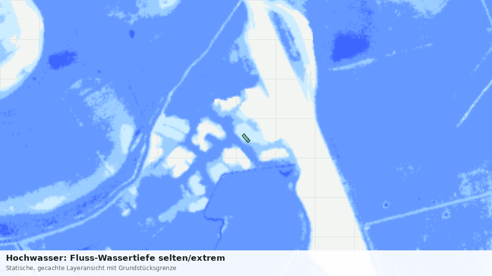 Statische Kartenansicht: Hochwasser: Fluss-Wassertiefe selten/extrem