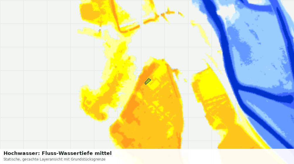 Statische Kartenansicht: Hochwasser: Fluss-Wassertiefe mittel