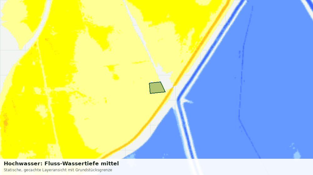 Statische Kartenansicht: Hochwasser: Fluss-Wassertiefe mittel