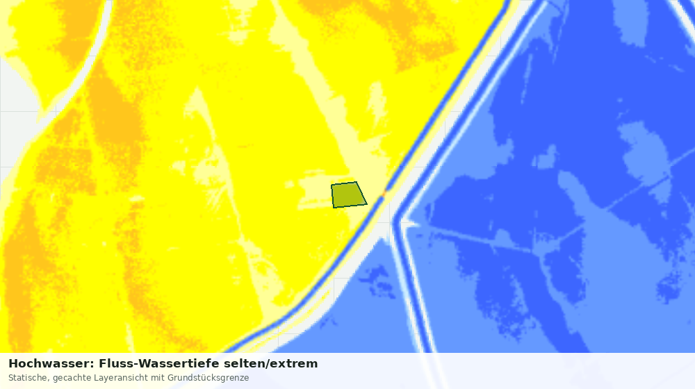 Statische Kartenansicht: Hochwasser: Fluss-Wassertiefe selten/extrem
