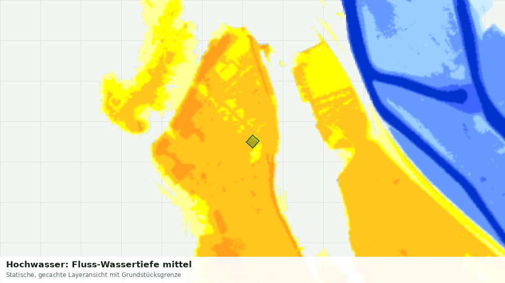 Statische Kartenansicht: Hochwasser: Fluss-Wassertiefe mittel