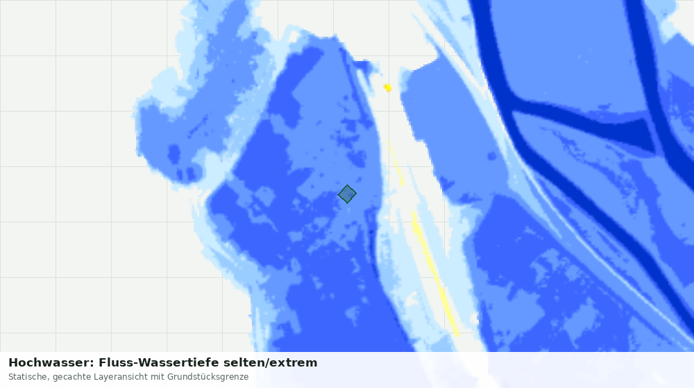 Statische Kartenansicht: Hochwasser: Fluss-Wassertiefe selten/extrem