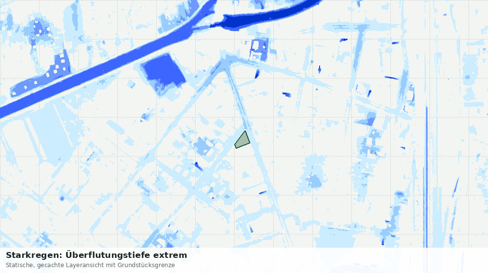 Statische Kartenansicht: Starkregen: Überflutungstiefe extrem
