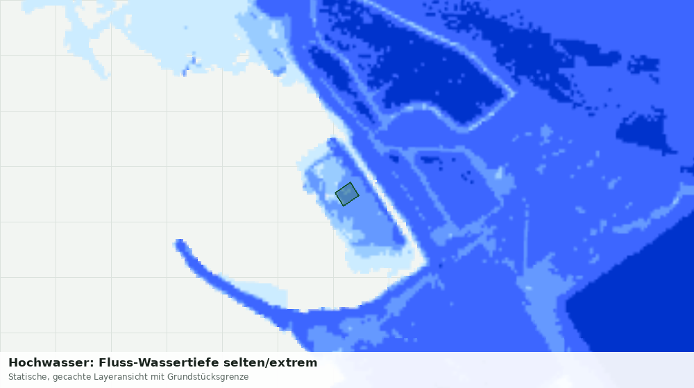 Statische Kartenansicht: Hochwasser: Fluss-Wassertiefe selten/extrem