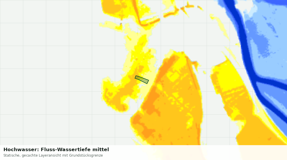 Statische Kartenansicht: Hochwasser: Fluss-Wassertiefe mittel