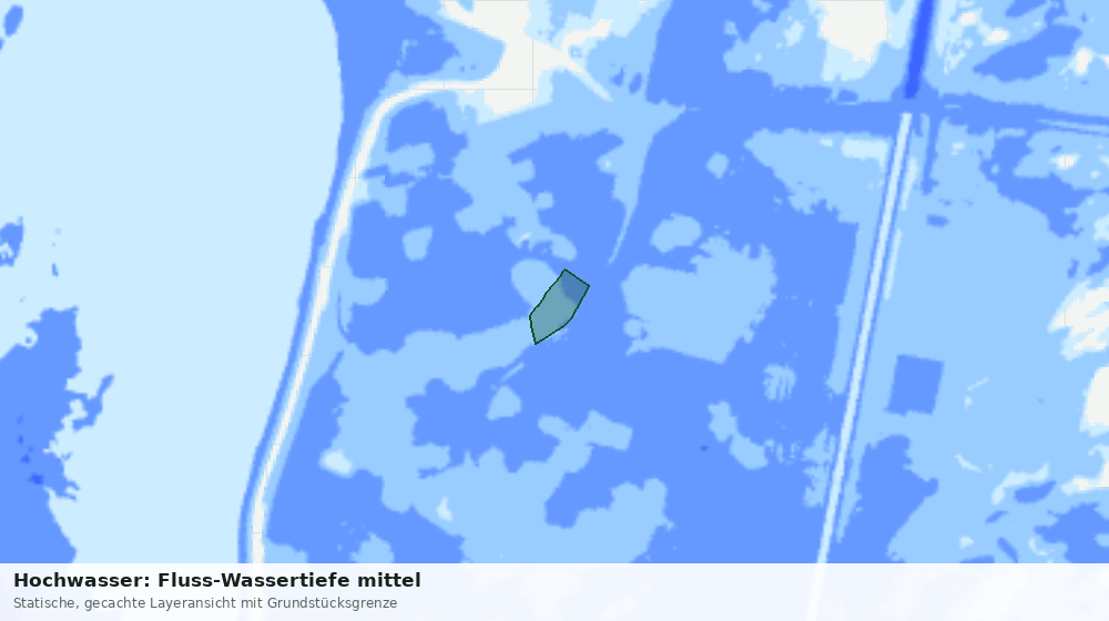 Statische Kartenansicht: Hochwasser: Fluss-Wassertiefe mittel