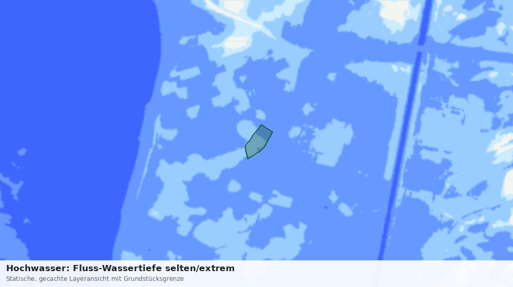 Statische Kartenansicht: Hochwasser: Fluss-Wassertiefe selten/extrem