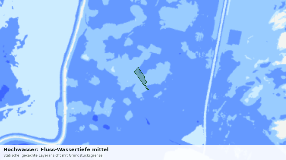 Statische Kartenansicht: Hochwasser: Fluss-Wassertiefe mittel