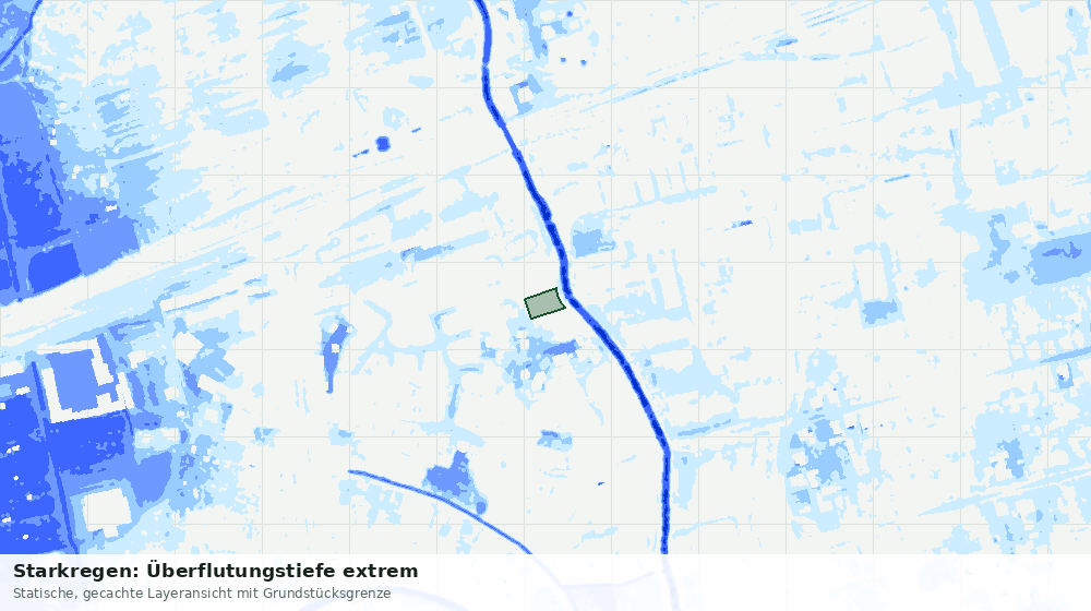 Statische Kartenansicht: Starkregen: Überflutungstiefe extrem