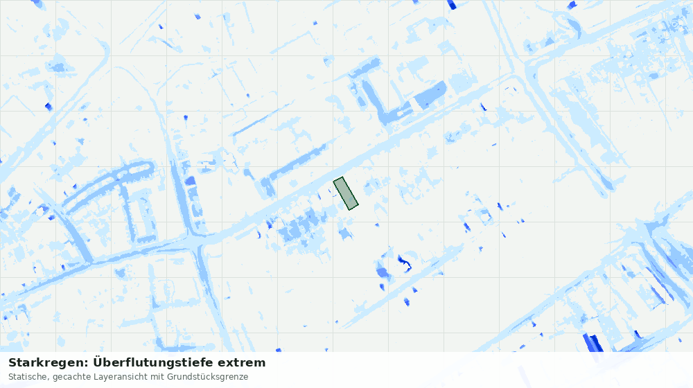 Statische Kartenansicht: Starkregen: Überflutungstiefe extrem