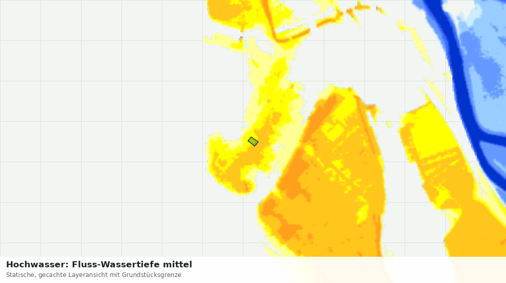 Statische Kartenansicht: Hochwasser: Fluss-Wassertiefe mittel