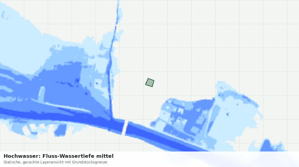 Statische Kartenansicht: Hochwasser: Fluss-Wassertiefe mittel