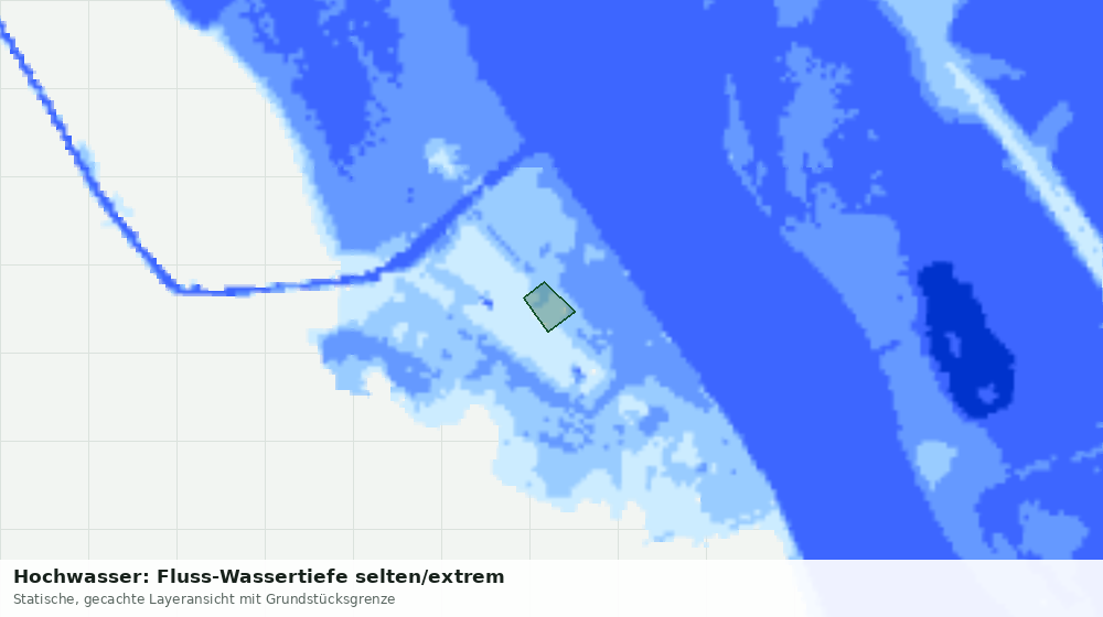 Statische Kartenansicht: Hochwasser: Fluss-Wassertiefe selten/extrem