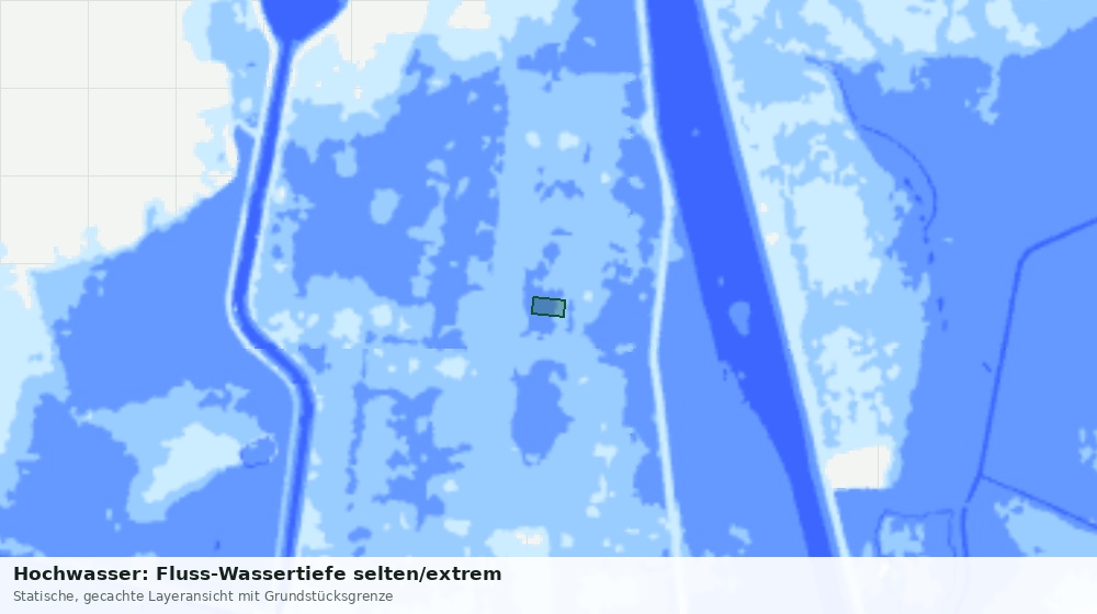 Statische Kartenansicht: Hochwasser: Fluss-Wassertiefe selten/extrem
