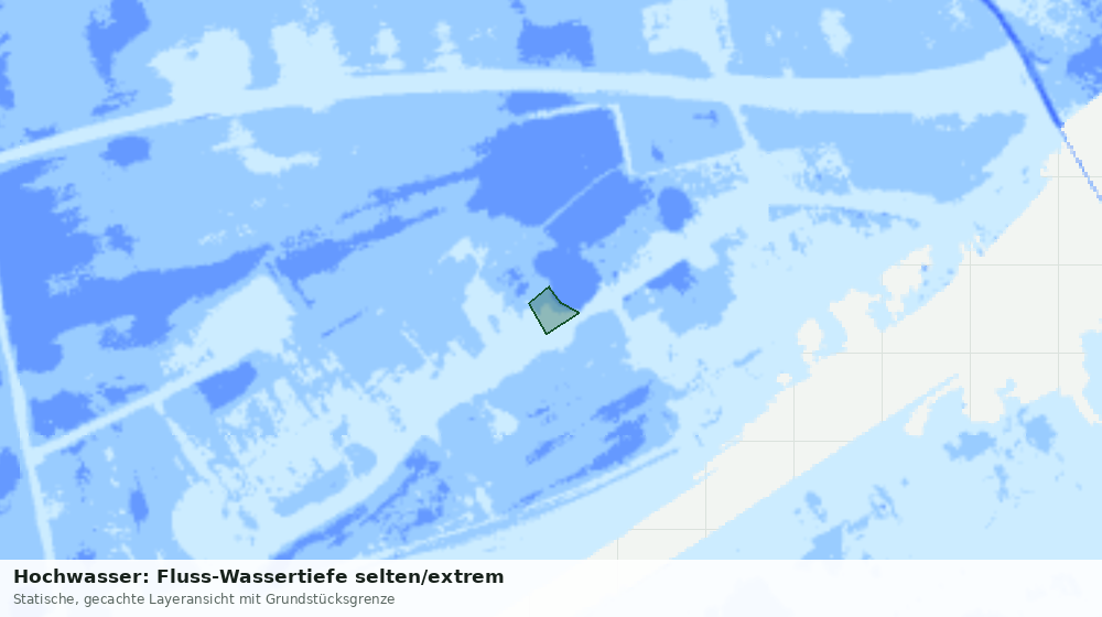 Statische Kartenansicht: Hochwasser: Fluss-Wassertiefe selten/extrem