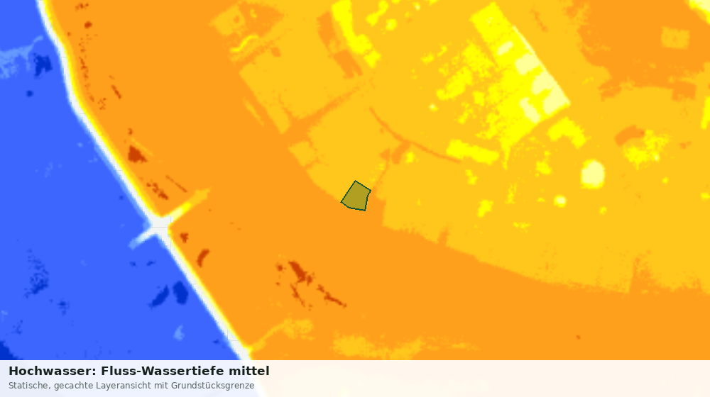 Statische Kartenansicht: Hochwasser: Fluss-Wassertiefe mittel