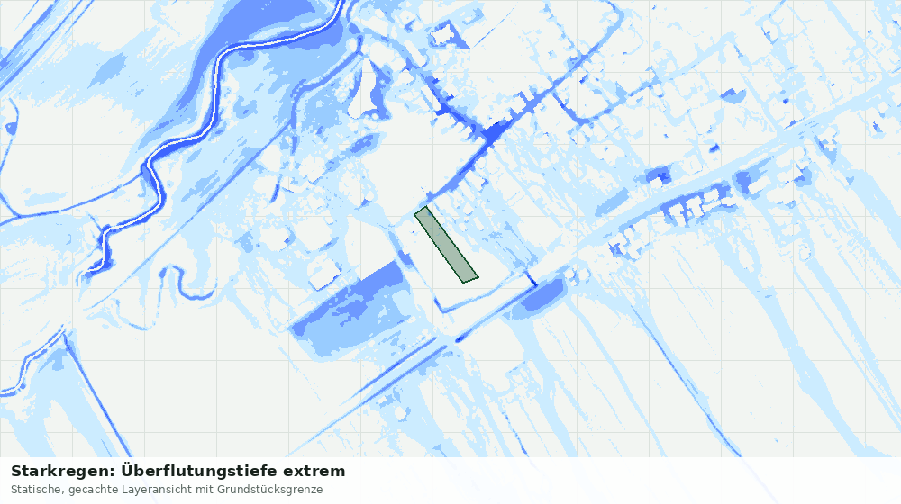 Statische Kartenansicht: Starkregen: Überflutungstiefe extrem