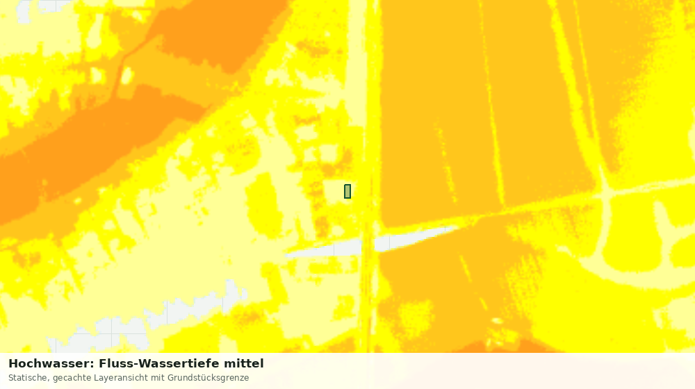 Statische Kartenansicht: Hochwasser: Fluss-Wassertiefe mittel