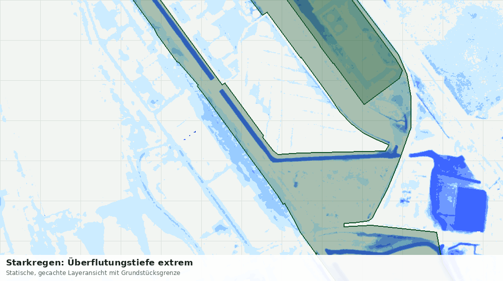 Statische Kartenansicht: Starkregen: Überflutungstiefe extrem
