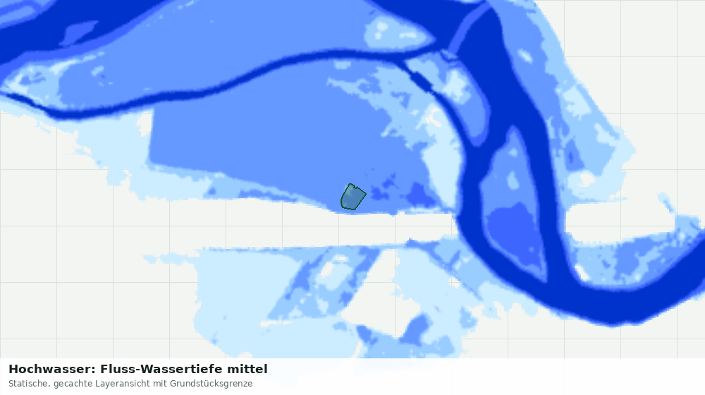 Statische Kartenansicht: Hochwasser: Fluss-Wassertiefe mittel