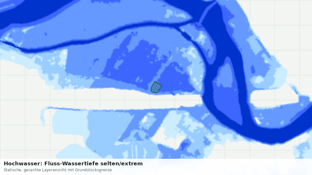 Statische Kartenansicht: Hochwasser: Fluss-Wassertiefe selten/extrem