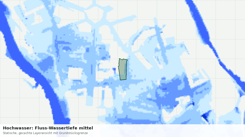Statische Kartenansicht: Hochwasser: Fluss-Wassertiefe mittel