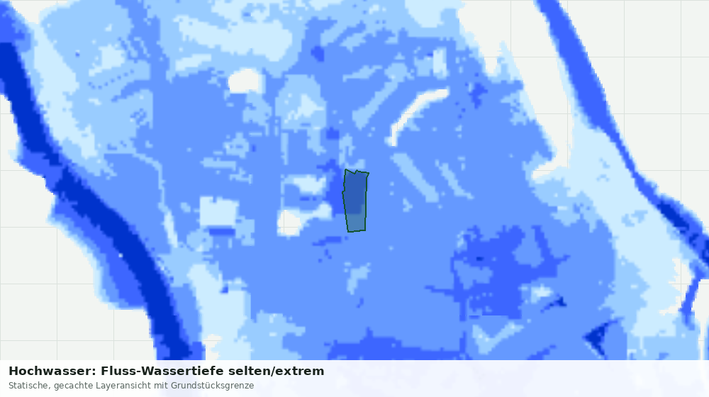 Statische Kartenansicht: Hochwasser: Fluss-Wassertiefe selten/extrem