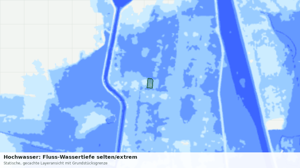 Statische Kartenansicht: Hochwasser: Fluss-Wassertiefe selten/extrem