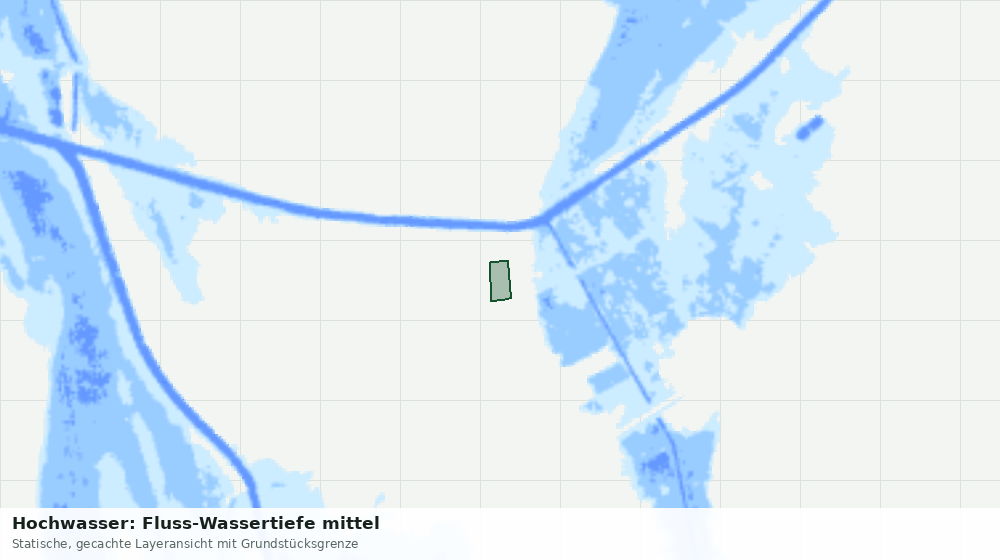 Statische Kartenansicht: Hochwasser: Fluss-Wassertiefe mittel