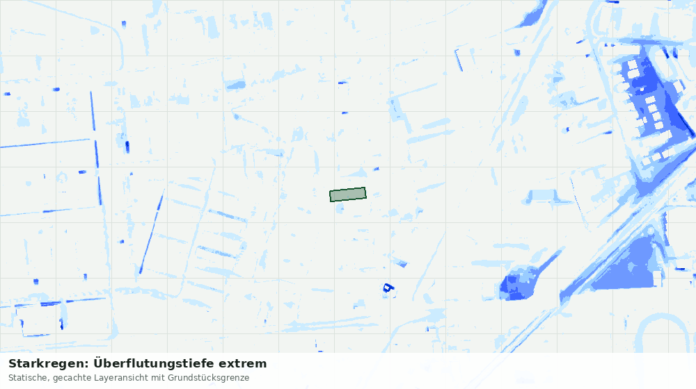 Statische Kartenansicht: Starkregen: Überflutungstiefe extrem