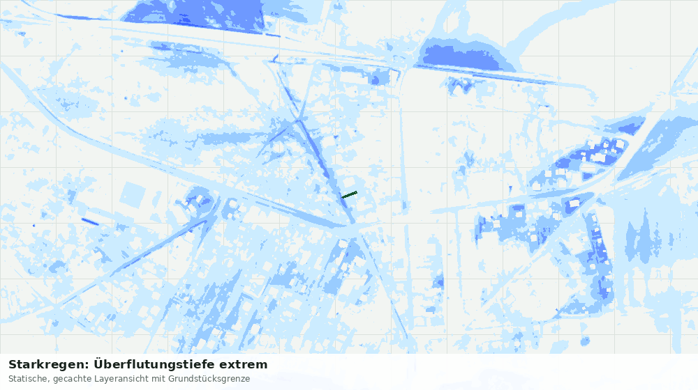 Statische Kartenansicht: Starkregen: Überflutungstiefe extrem