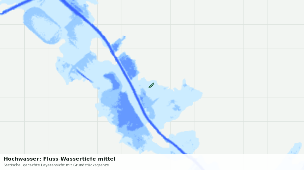 Statische Kartenansicht: Hochwasser: Fluss-Wassertiefe mittel