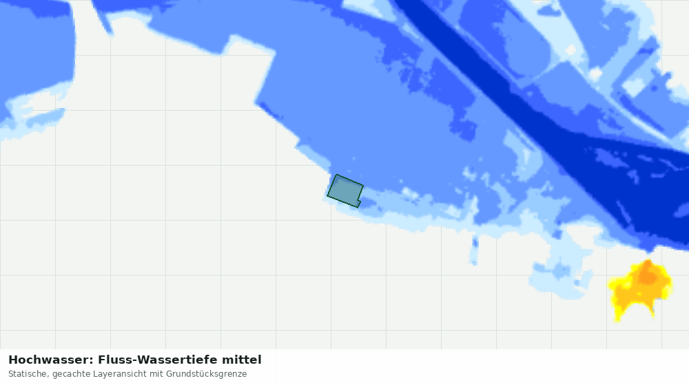 Statische Kartenansicht: Hochwasser: Fluss-Wassertiefe mittel