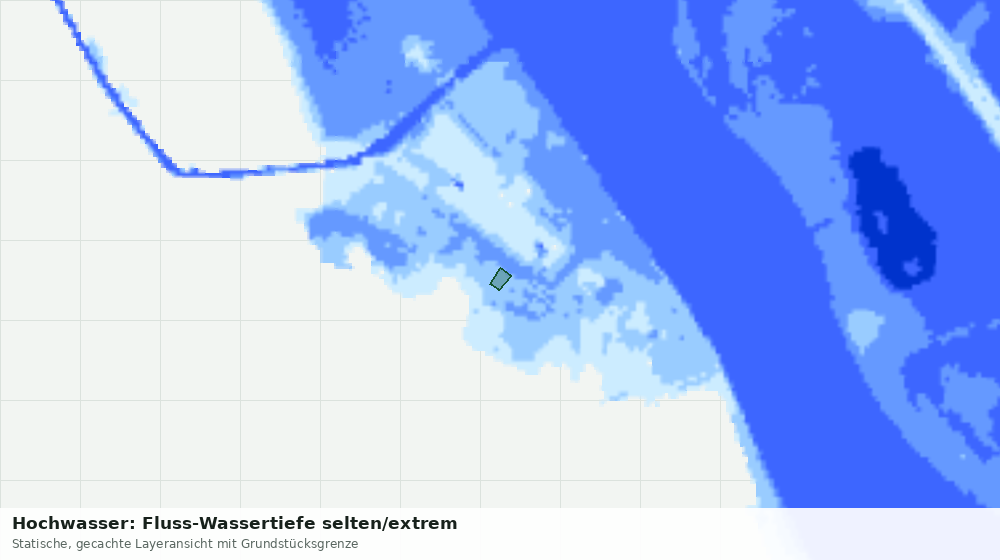 Statische Kartenansicht: Hochwasser: Fluss-Wassertiefe selten/extrem