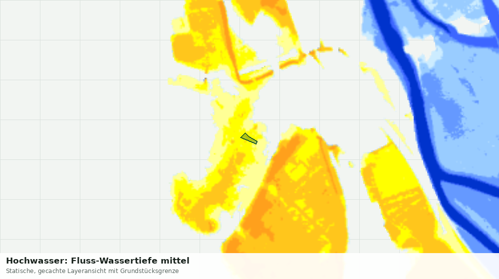 Statische Kartenansicht: Hochwasser: Fluss-Wassertiefe mittel