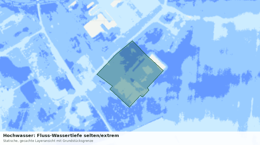Statische Kartenansicht: Hochwasser: Fluss-Wassertiefe selten/extrem