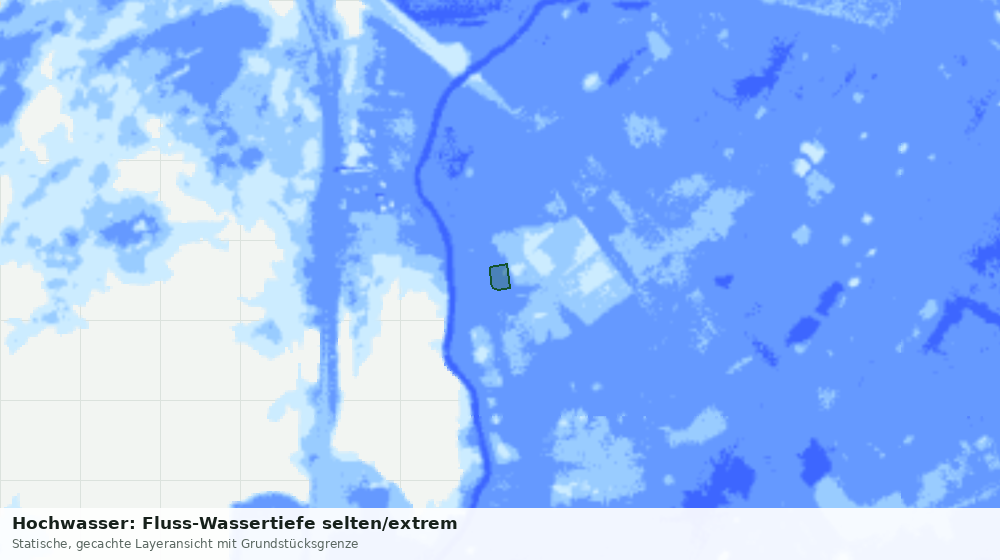 Statische Kartenansicht: Hochwasser: Fluss-Wassertiefe selten/extrem