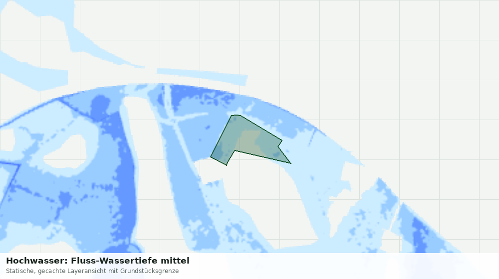 Statische Kartenansicht: Hochwasser: Fluss-Wassertiefe mittel