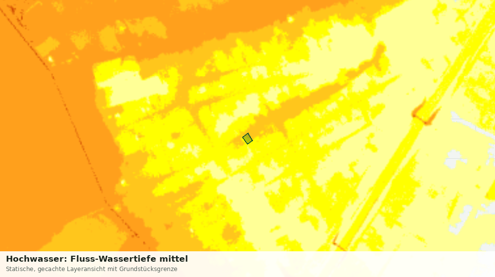 Statische Kartenansicht: Hochwasser: Fluss-Wassertiefe mittel