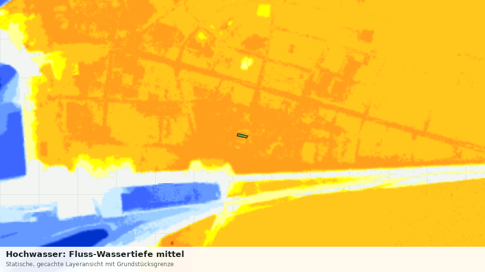 Statische Kartenansicht: Hochwasser: Fluss-Wassertiefe mittel