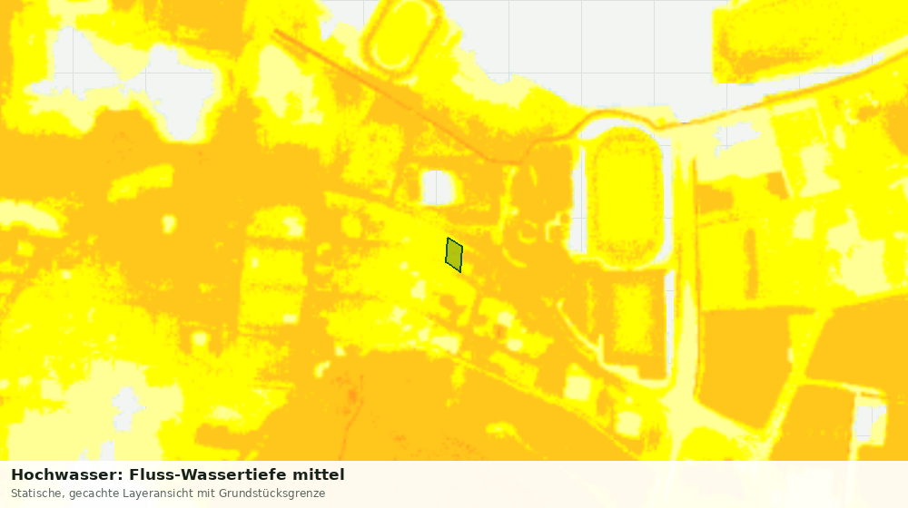 Statische Kartenansicht: Hochwasser: Fluss-Wassertiefe mittel