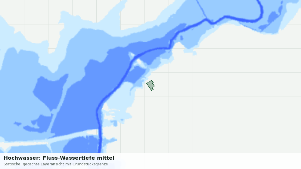Statische Kartenansicht: Hochwasser: Fluss-Wassertiefe mittel