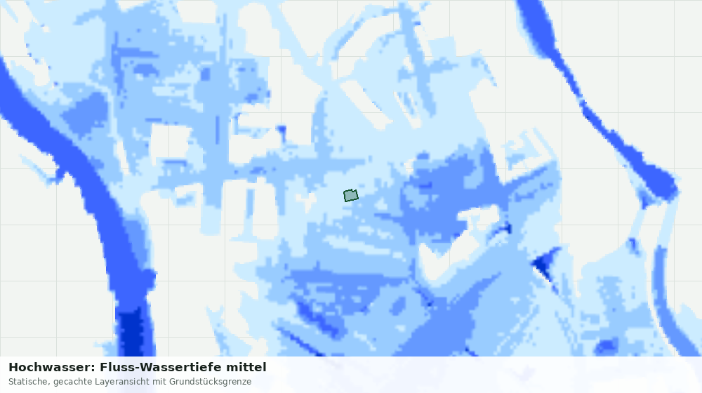 Statische Kartenansicht: Hochwasser: Fluss-Wassertiefe mittel