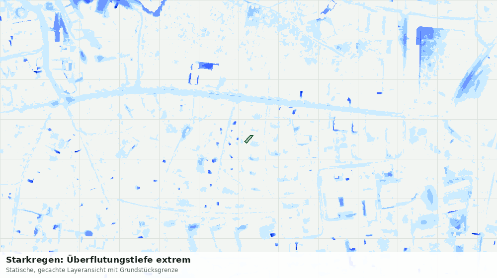 Statische Kartenansicht: Starkregen: Überflutungstiefe extrem