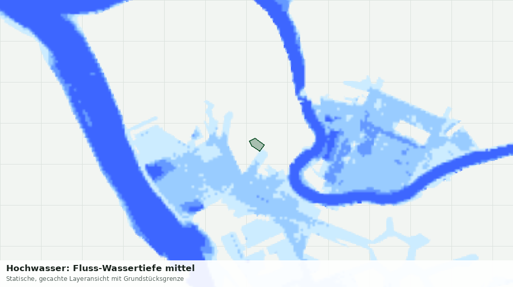 Statische Kartenansicht: Hochwasser: Fluss-Wassertiefe mittel