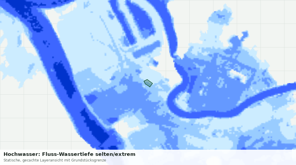 Statische Kartenansicht: Hochwasser: Fluss-Wassertiefe selten/extrem