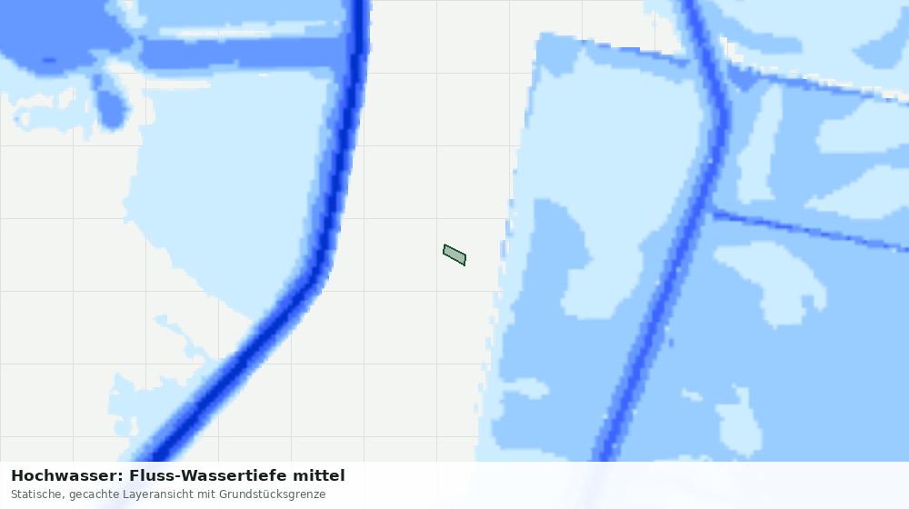 Statische Kartenansicht: Hochwasser: Fluss-Wassertiefe mittel