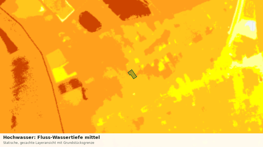 Statische Kartenansicht: Hochwasser: Fluss-Wassertiefe mittel