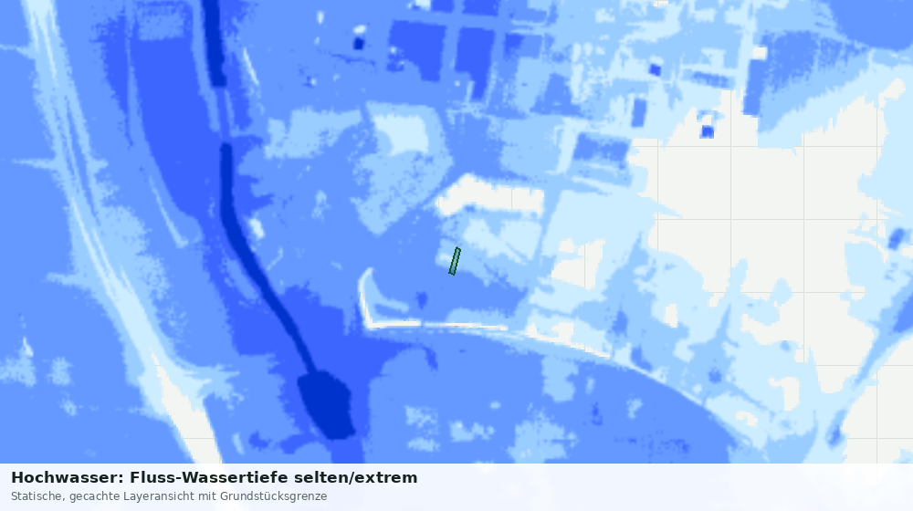 Statische Kartenansicht: Hochwasser: Fluss-Wassertiefe selten/extrem